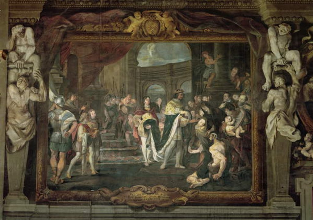 Detail of Francis I Touching for the King's Evil at Bologna by Carlo Cignani