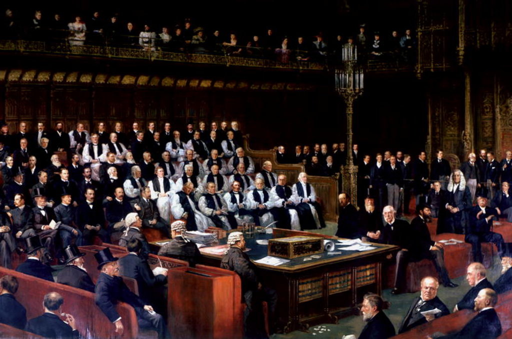 Detail of The Home Rule Debate in the House of Lords, 1893, Lord Chancellor About to Put the Question, 1893 by Dickinson & Foster