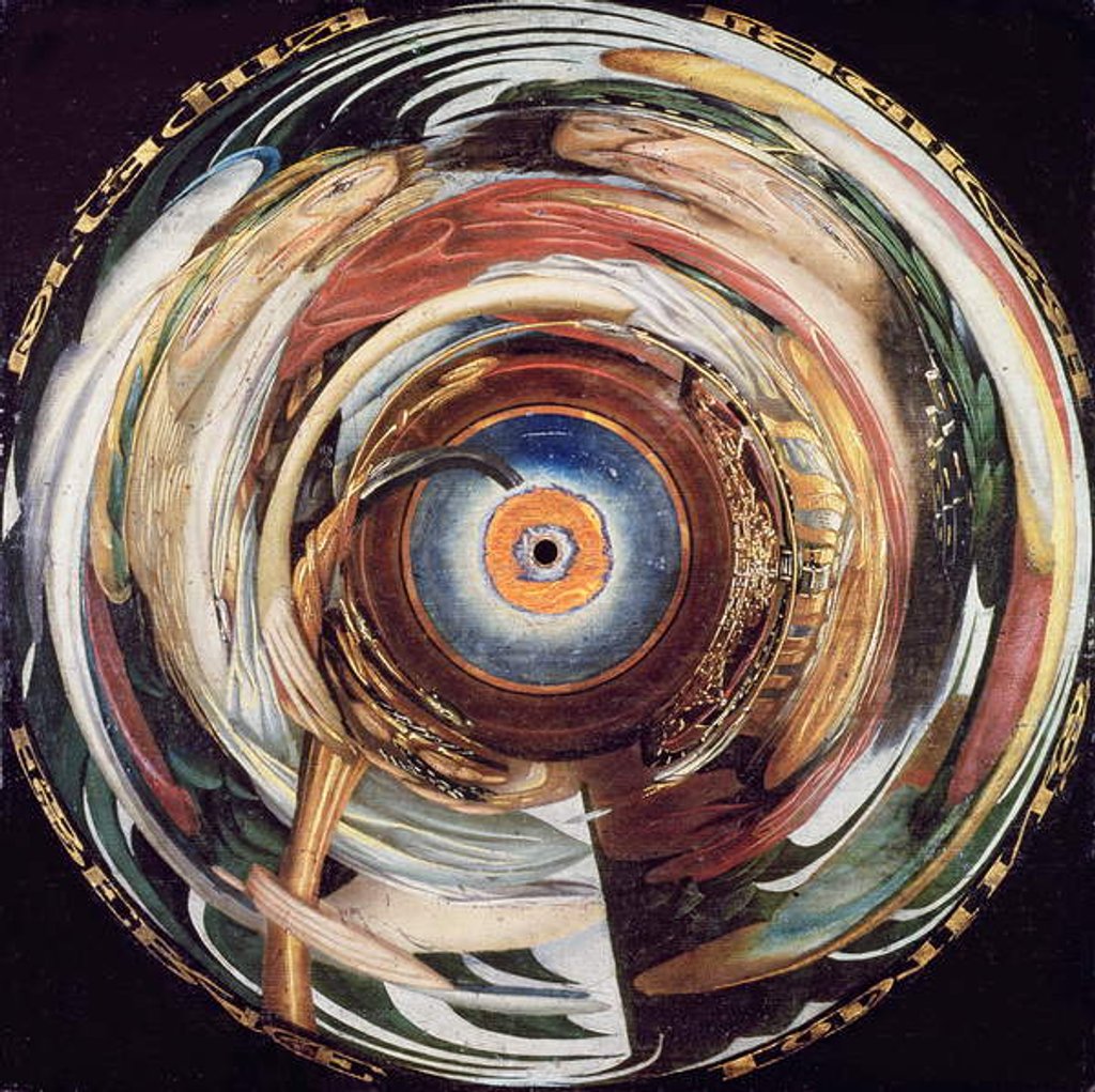 Detail of Anamorphic double portrait of King Frederick III and his Queen by Gert Dittmers