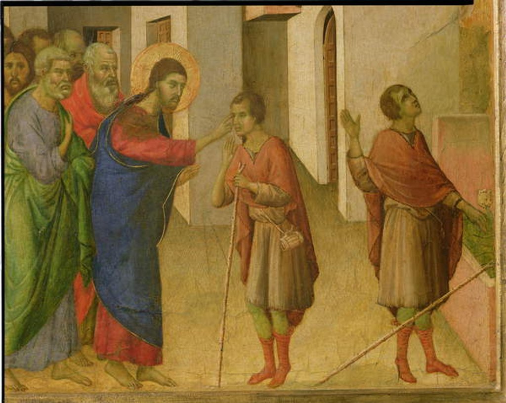 Detail of The Healing of the Man born Blind, c.1308-11 by Duccio di Buoninsegna