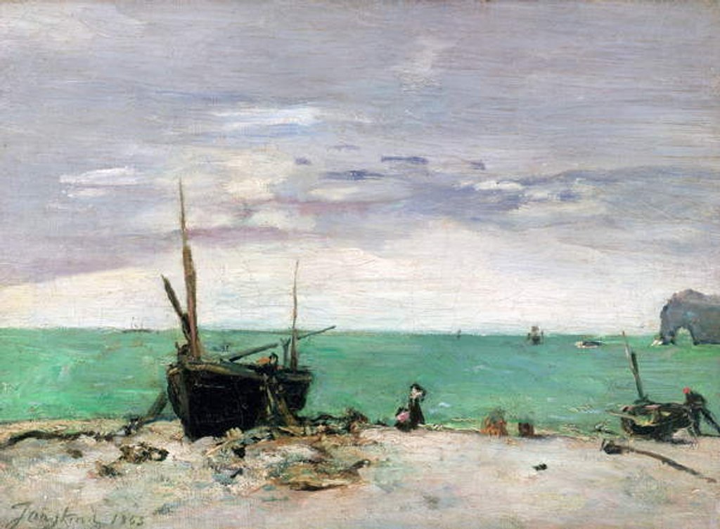 Detail of Etretat, 1865 by Johan-Barthold Jongkind