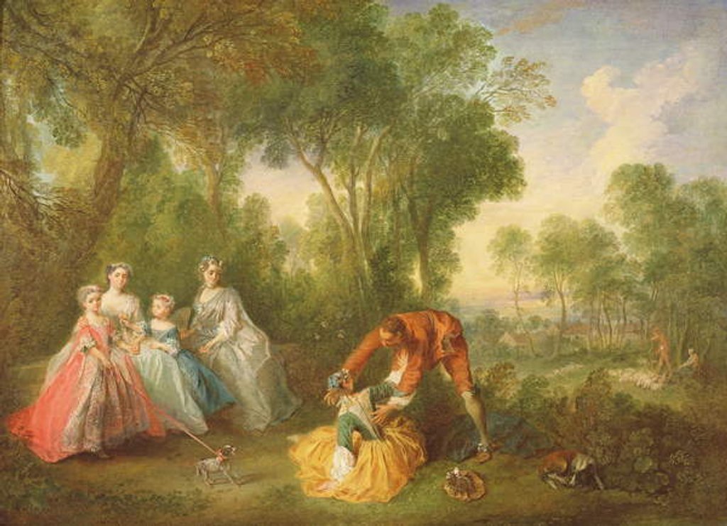 Detail of La Famille de Bourbon-Conti by Nicolas Lancret