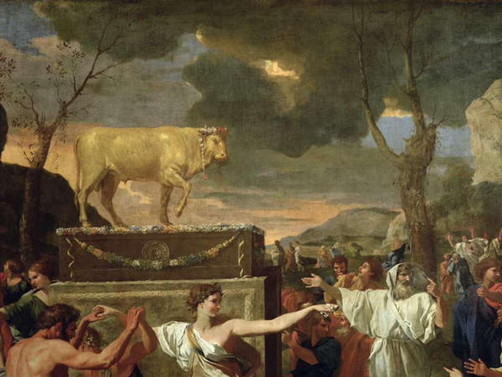 Detail of The Adoration of the Golden Calf, before 1634 by Nicolas Poussin