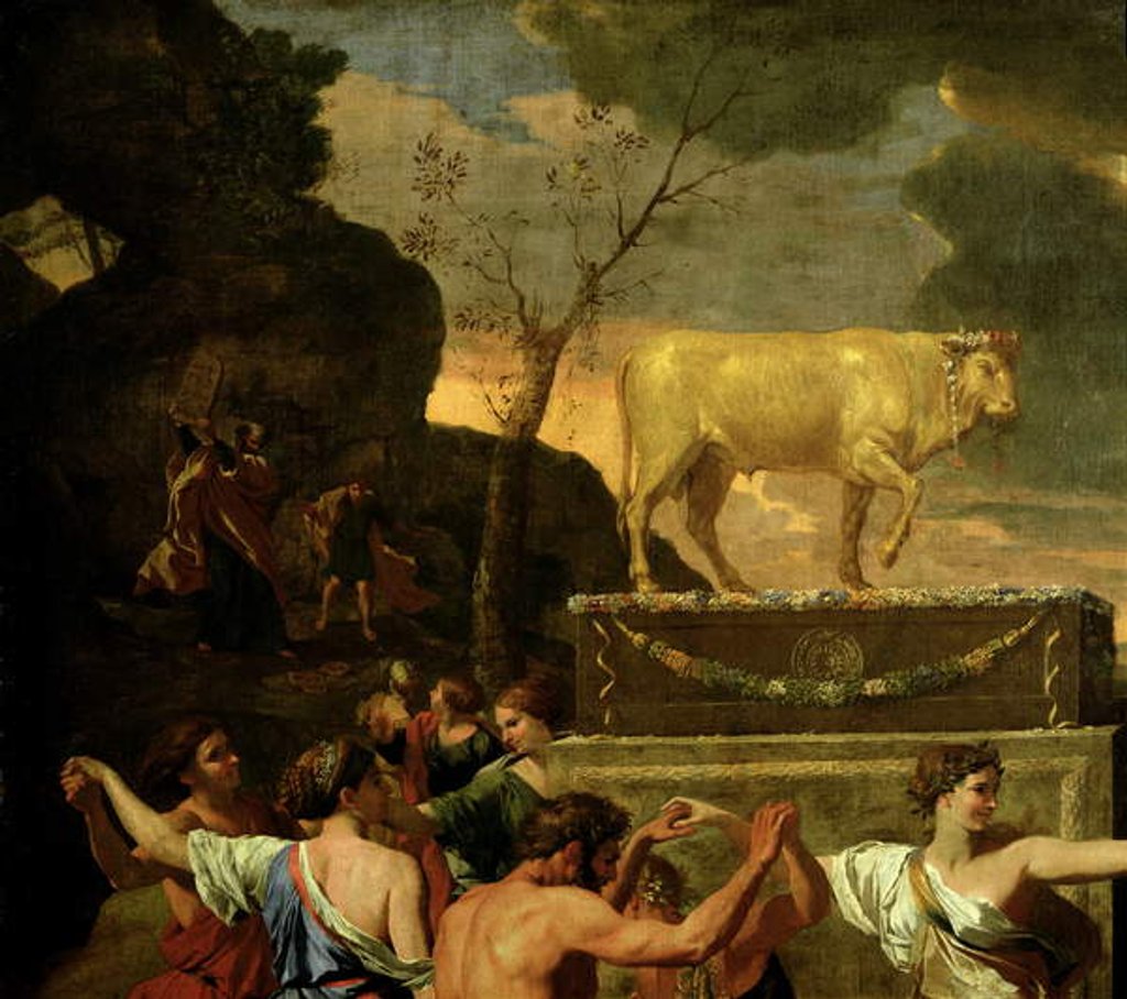 Detail of The Adoration of the Golden Calf, before 1634 by Nicolas Poussin