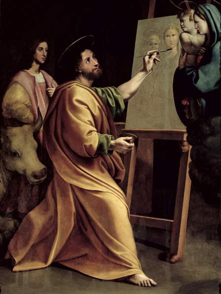 Detail of St. Luke Painting the Virgin by Sanzio of Urbino Raphael