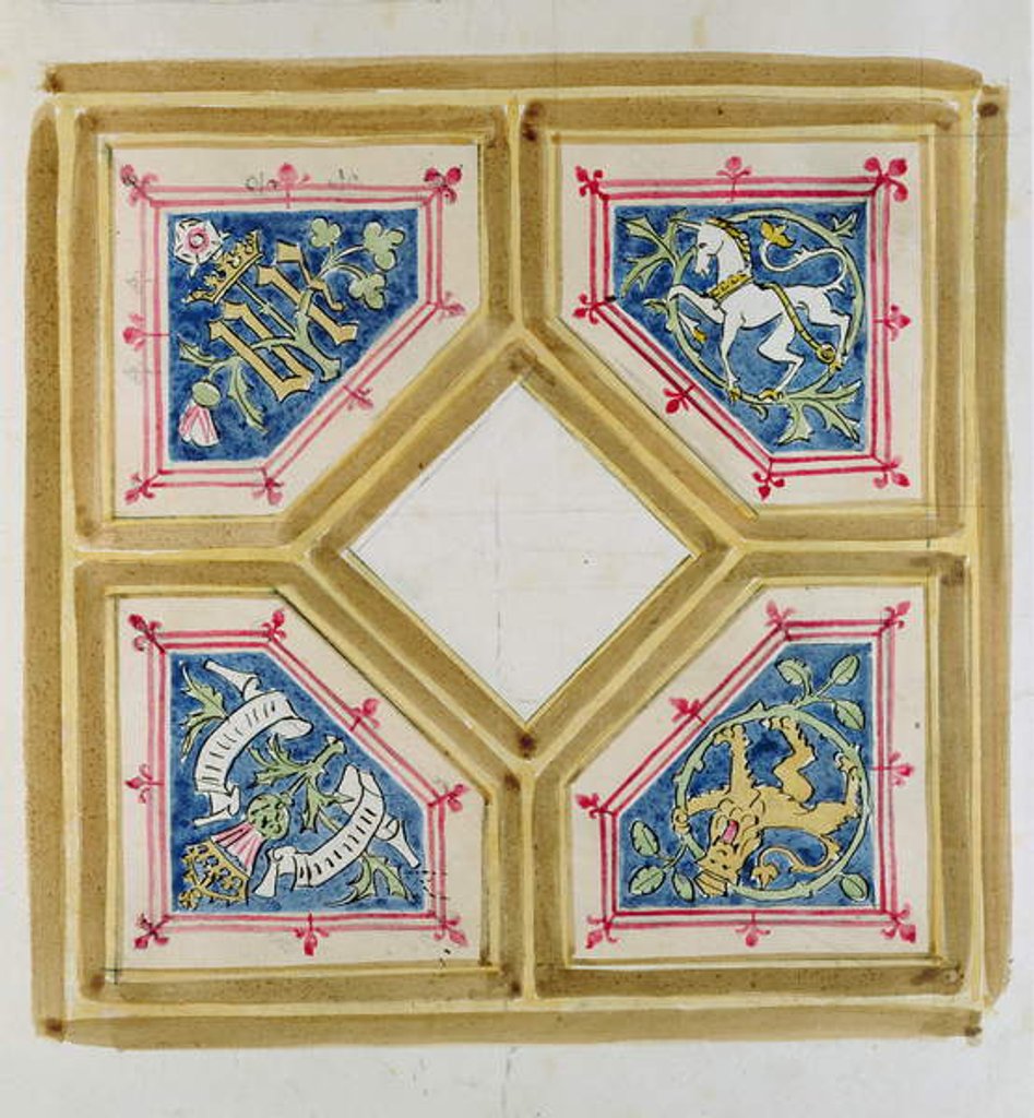 Detail of Design for the ceiling of the House of Commons by Augustus Welby Northmore Pugin