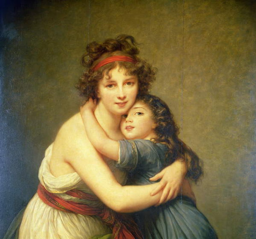 Detail of Madame Vigee-Lebrun and her Daughter, Jeanne-Lucie-Louise known as Julie by Elisabeth Louise Vigee-Lebrun