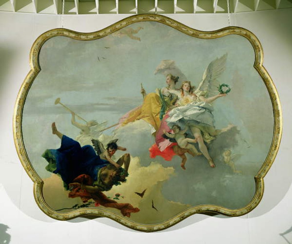 Detail of Triumph of Virtue and Nobility by Giovanni Battista Tiepolo