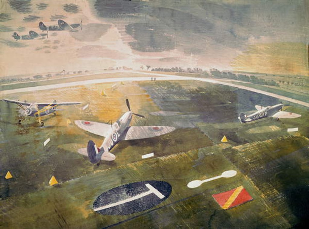 Detail of R.A.F. planes on an airfield, 1942 by Eric Ravilious