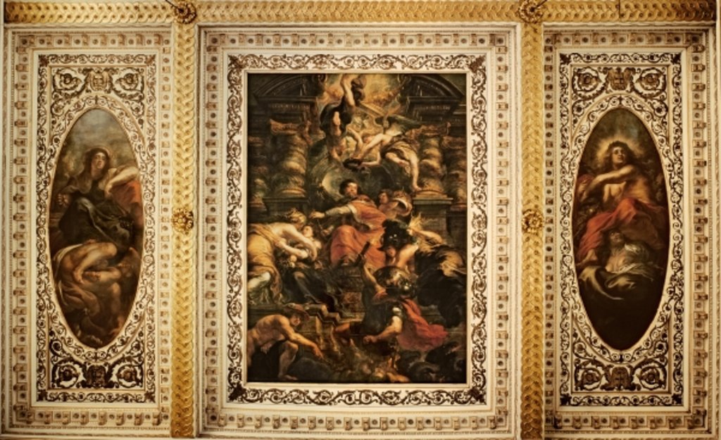 Detail of The Whitehall Ceiling: The Peaceful Reign of King James I 1632-34 by Peter Paul Rubens