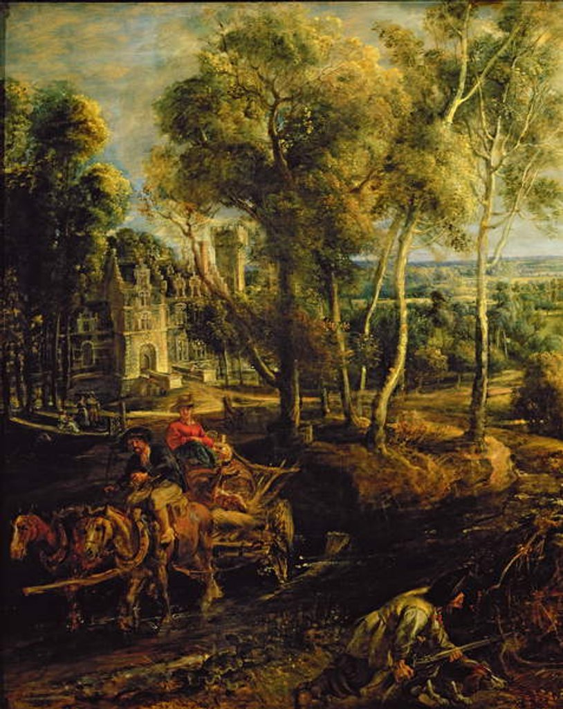 Detail of An Autumn Landscape with a view of Het Steen in the Early Morning, c.1636 by Peter Paul Rubens