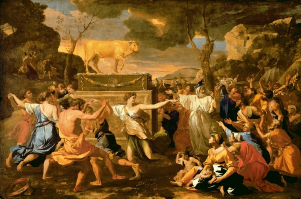Detail of The Adoration of the Golden Calf, before 1634 by Nicolas Poussin