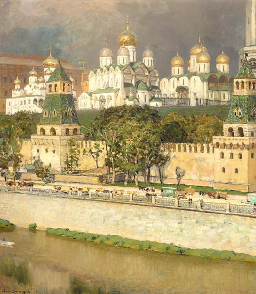 Detail of Cathedrals of the Moscow Kremlin, 1894 by Apollinari Mikhailovich Vasnetsov