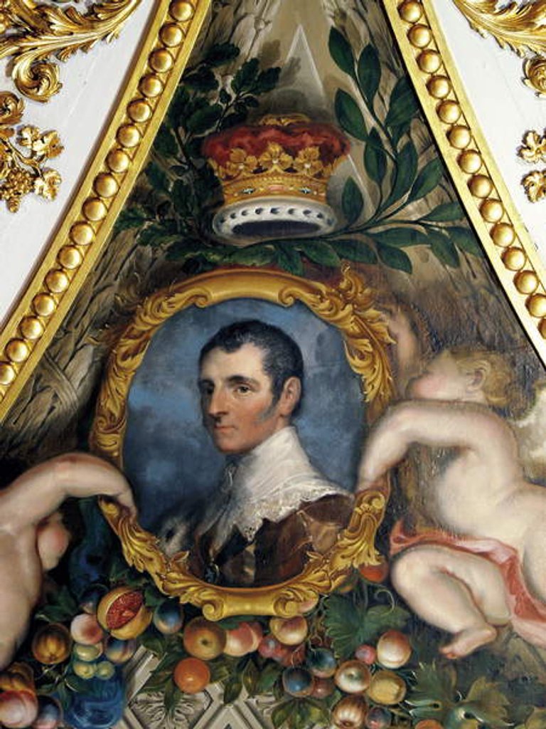 Detail of Portrait of the 5th Duke of Rutland, Ceiling of the Elizabeth Saloon by Matthew Cotes Wyatt