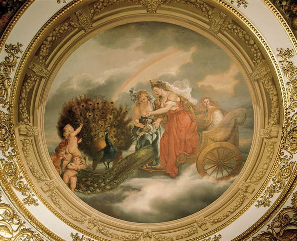 Detail of Juno in her chariot attended by two peacocks, Ceiling of the Elizabeth Saloon by Matthew Cotes Wyatt