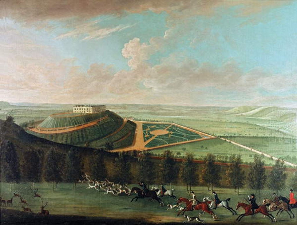 Detail of View of Belvoir Castle from the South West, with Belvoir Hunt in Full Cry, 1730 by Thomas Badeslade