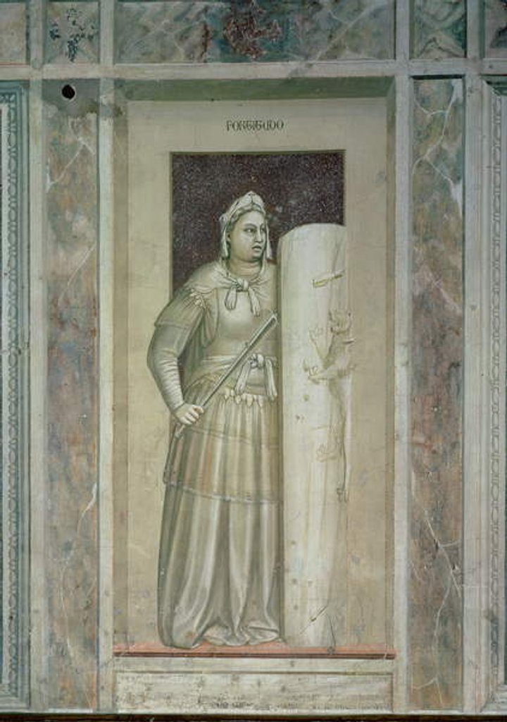Detail of Fortitude, c.1305 by Giotto (c.1266-1337)
