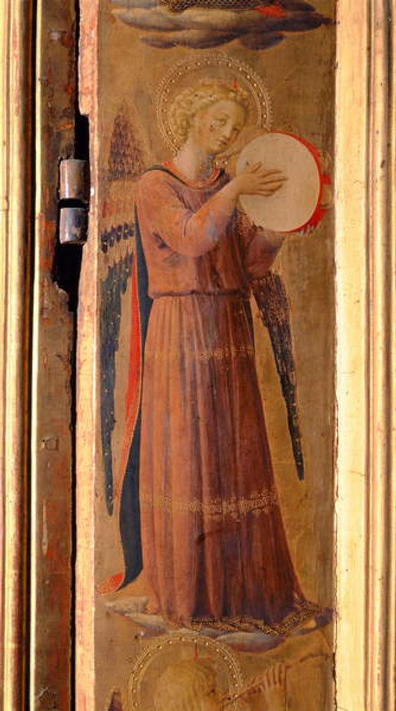 Detail of Angel Playing a Tambourine, detail from the Linaiuoli Triptych, 1433 by Fra (c.1387-1455) Angelico