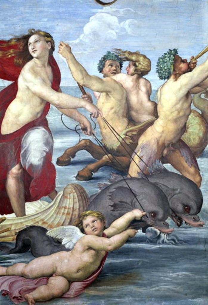 Detail of Galatea, detail of mermen and dolphins, 1506 by Raphael