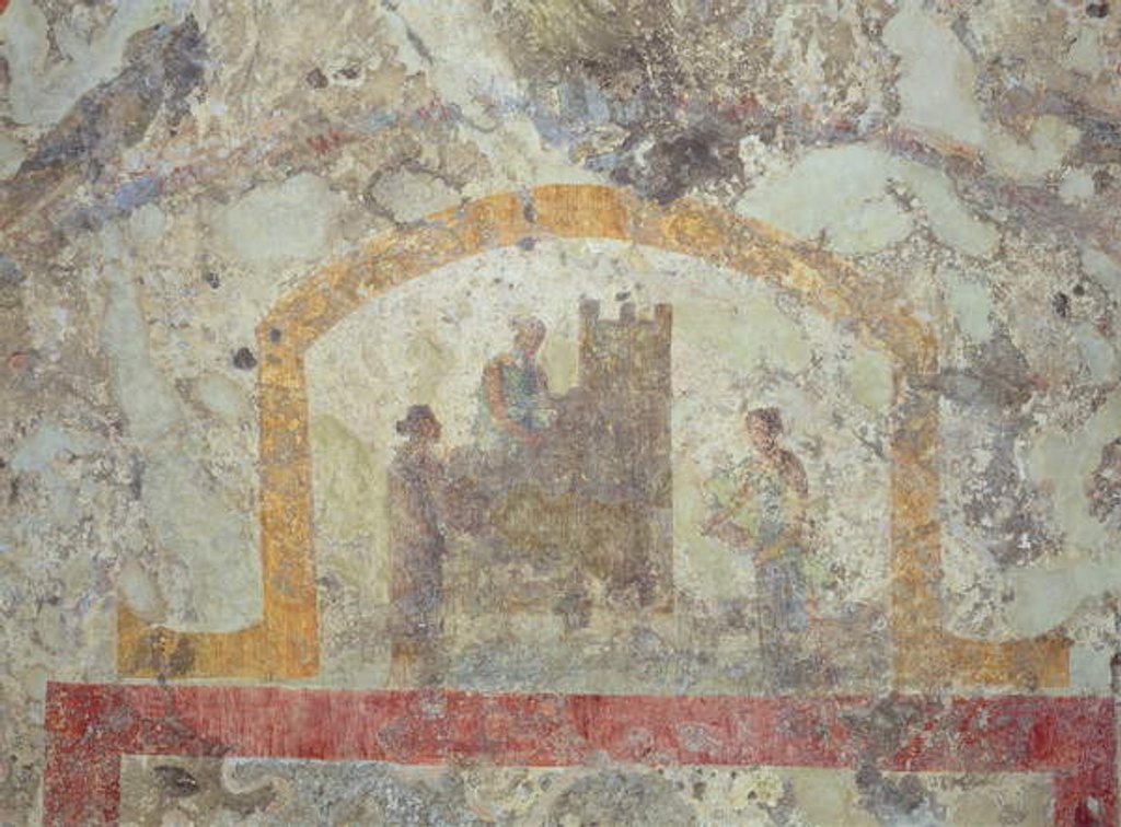Detail of A decorated vault from the vestibule of the upper level of the catacombs by Anonymous