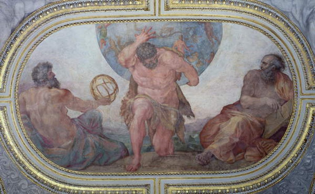 Detail of Hercules Supporting the World Flanked by Euclid and Ptolemy by Annibale Carracci