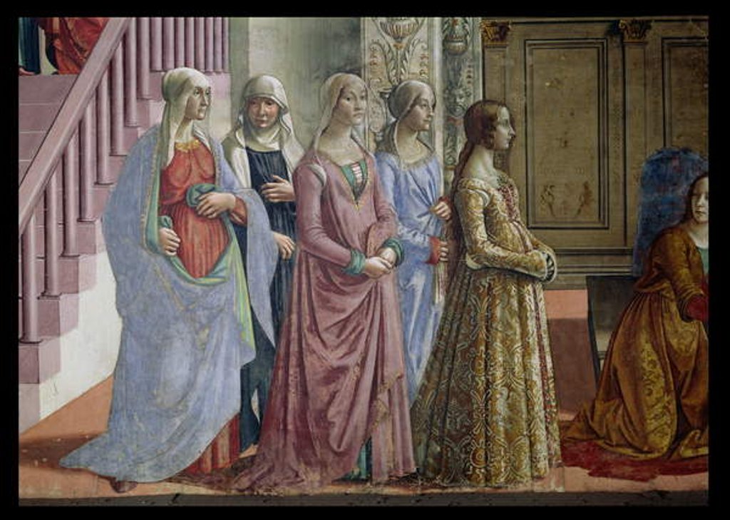 Detail of The Birth of the Virgin by Domenico Ghirlandaio