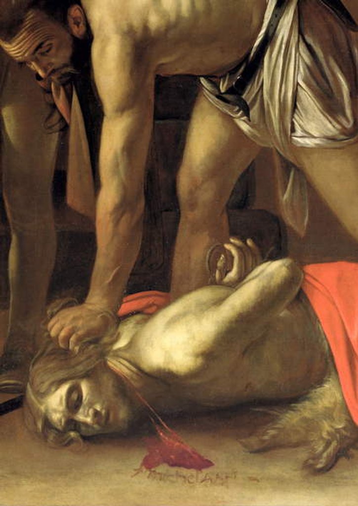Detail of The Decapitation of St. John the Baptist, 1608 by Michelangelo Merisi da Caravaggio