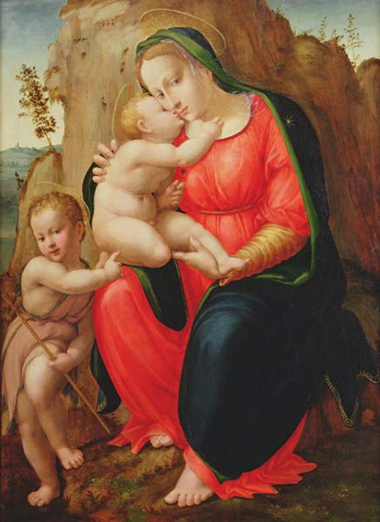 Detail of Madonna with Child and St John in a Landscape by Francesco Granacci