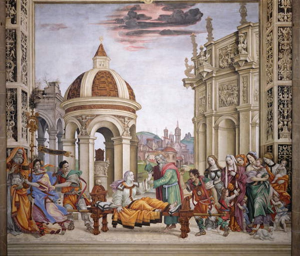 Detail of North wall of Strozzi Chapel, The raising of Drusiana by St. John the Evangelist, c.1457-1502 by Filippino Lippi