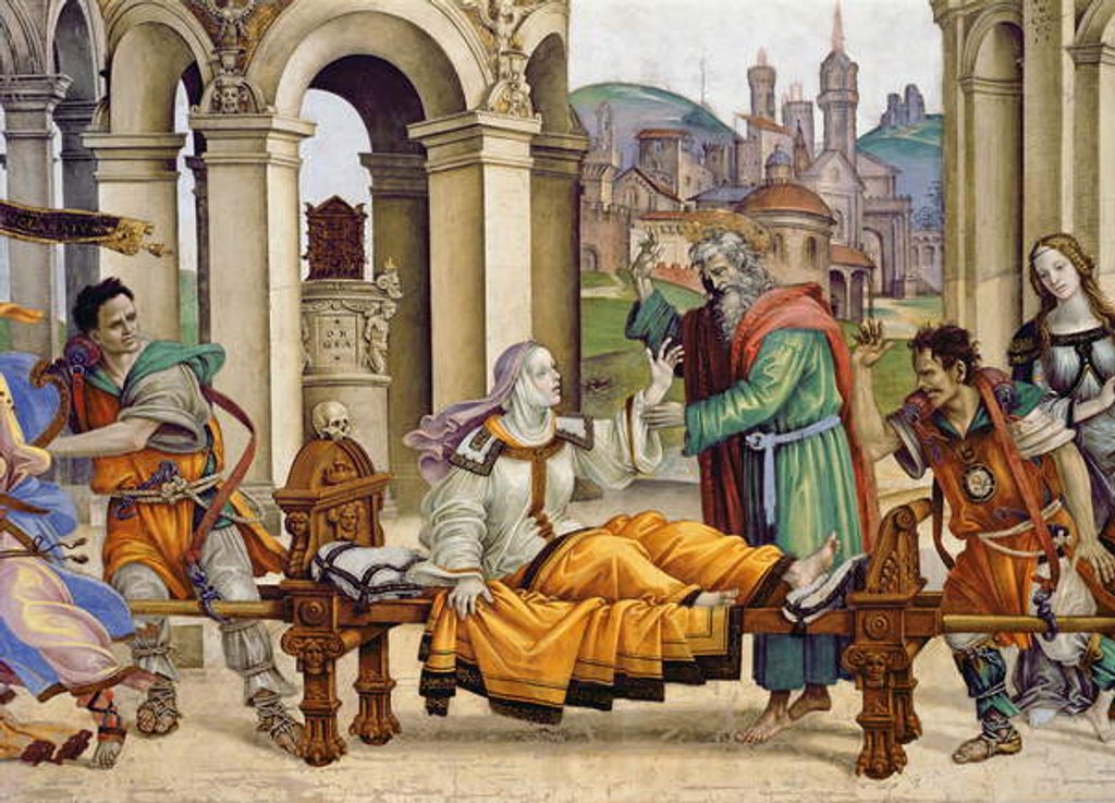 Detail of North wall of Strozzi Chapel, The raising of Drusiana by St. John the Evangelist, c.1457-1502 by Filippino Lippi