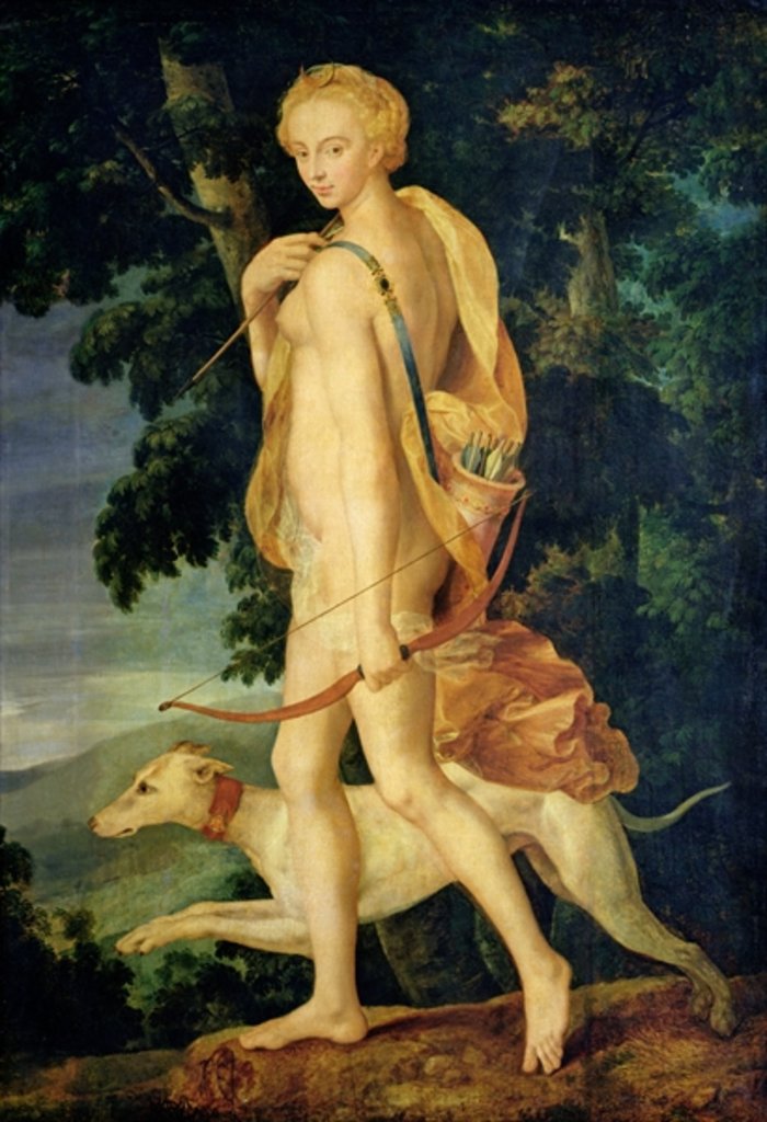 Detail of Diana the Huntress by Fontainebleau School