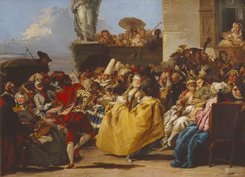 Detail of The Minuet or Carnival Scene by Giandomenico Tiepolo