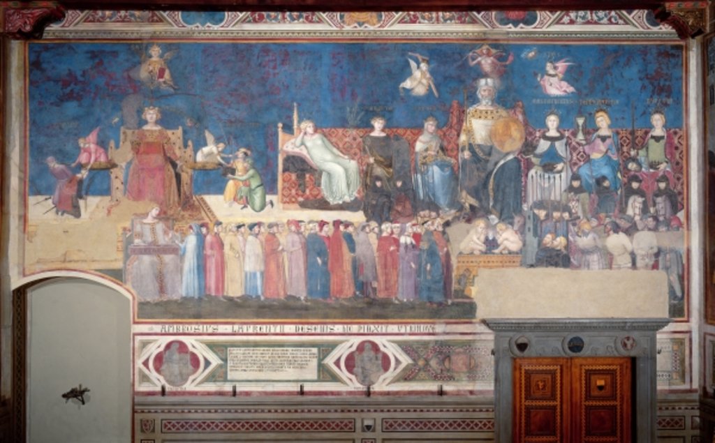 Detail of Allegory of Good Government, 1338-40 by Ambrogio Lorenzetti