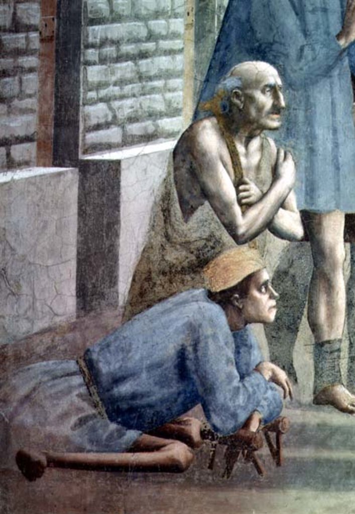 Detail of St. Peter Healing With His Shadow, c.1427 by Tommaso Masaccio