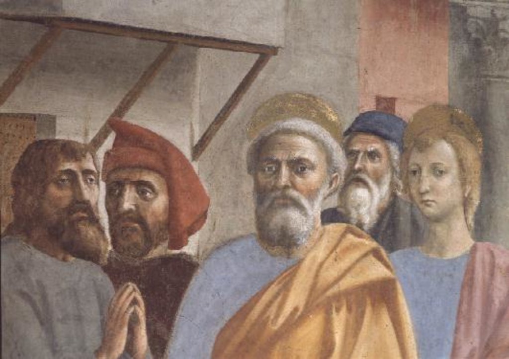 Detail of St. Peter Healing With His Shadow: detail of St. Peter, c.1427 by Tommaso Masaccio