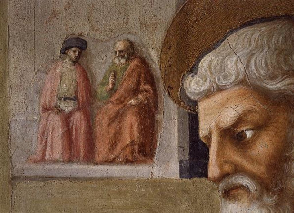Detail of St. Peter Healing a Cripple and the Raising of Tabitha, c.1427 by Tommaso Masolino da Panicale
