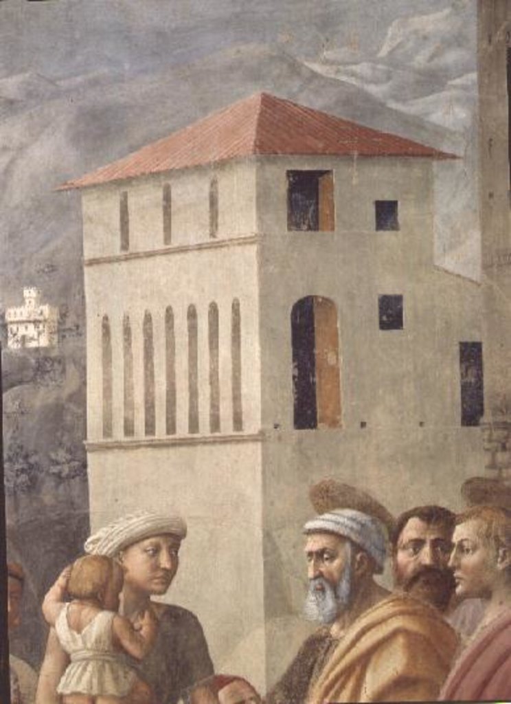 Detail of St. Peter Distributing the Common Goods of the Church, and the Death of Ananias,, c.1427 by Tommaso Masaccio