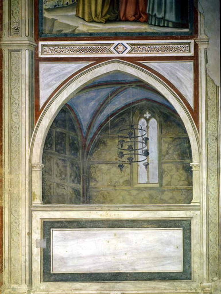 Detail of Detail of Gothic architecture and Trompe L'Oeil, c.1305 by Giotto (c.1266-1337)