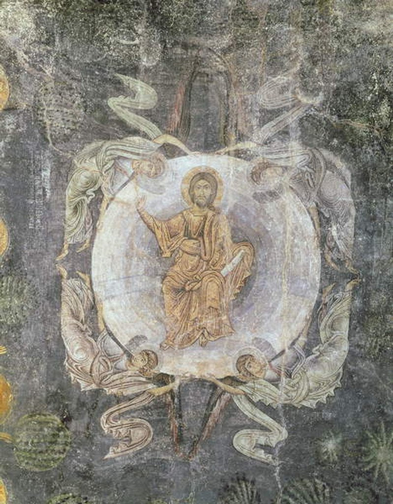Detail of Christ in Majesty surrounded by four angels, ceiling painting, 11th-14th century by Byzantine Byzantine