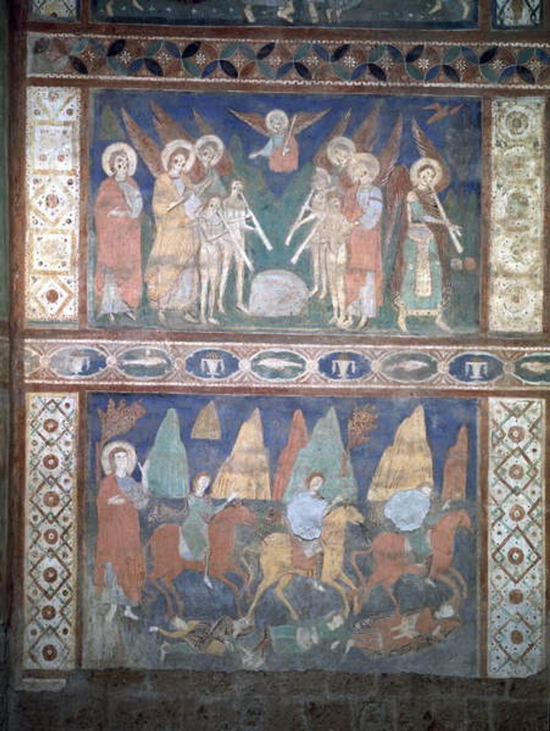 Detail of Musical angels and the Flight into Egypt by Giovanni and Stefano