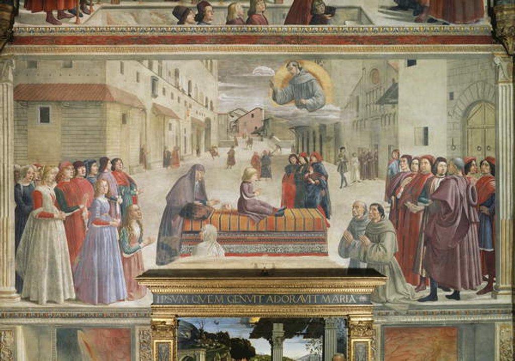 Detail of The miracle of the boy brought back to life by Domenico Ghirlandaio