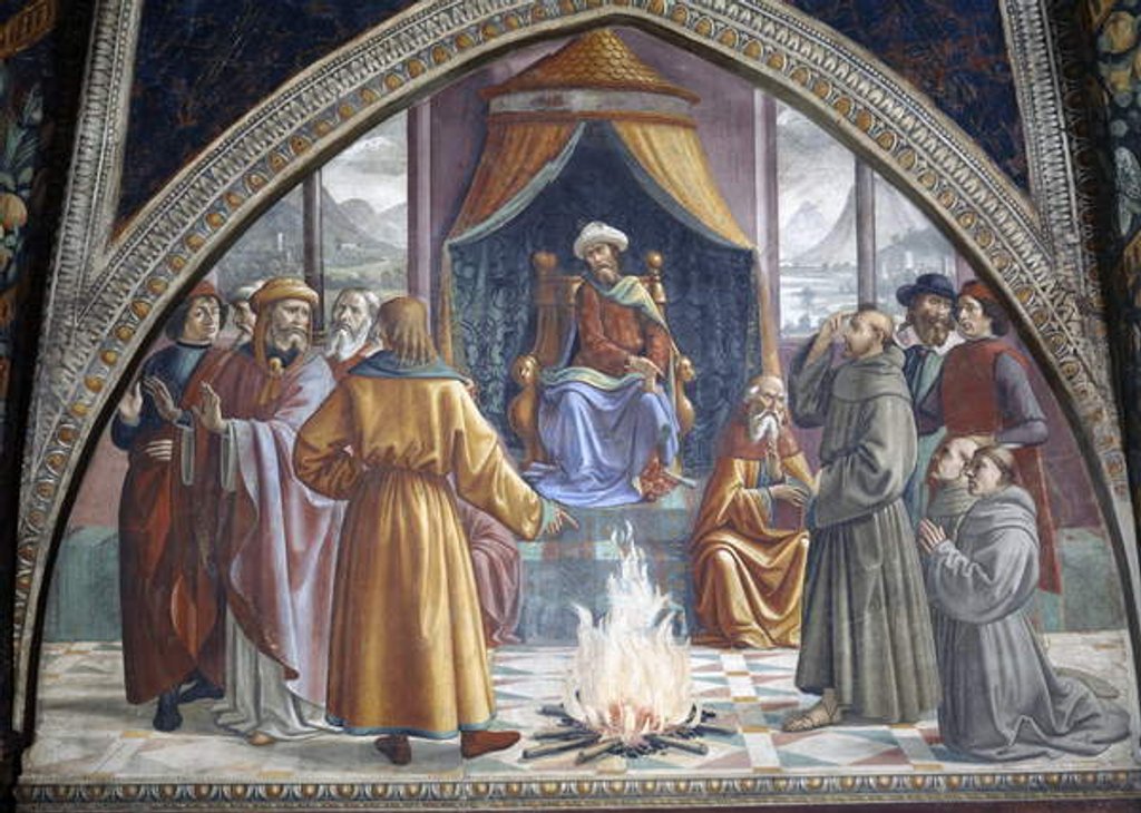 Detail of The Trial by Fire, St. Francis before the Sultan of Egypt by Domenico (1449-94) Ghirlandaio