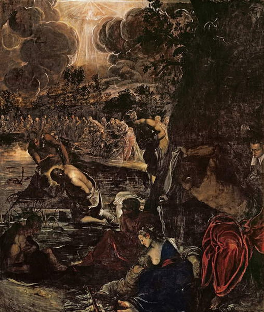 Detail of The Baptism of Christ by Jacopo Robusti Tintoretto