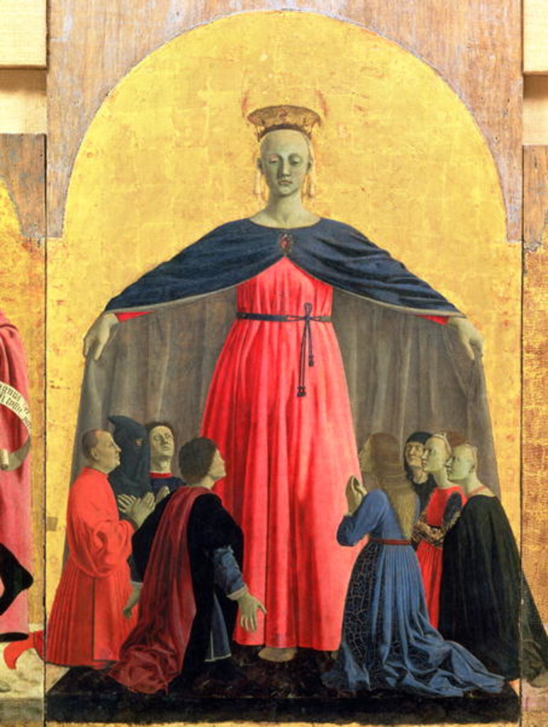 Detail of The Madonna of Mercy, central panel from the Misericordia Altarpiece, 1445 by Piero della Francesca