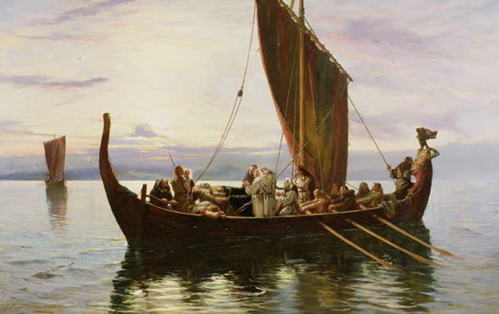 Detail of The Last Voyage of the Viking, 1882 by Robert Gibb