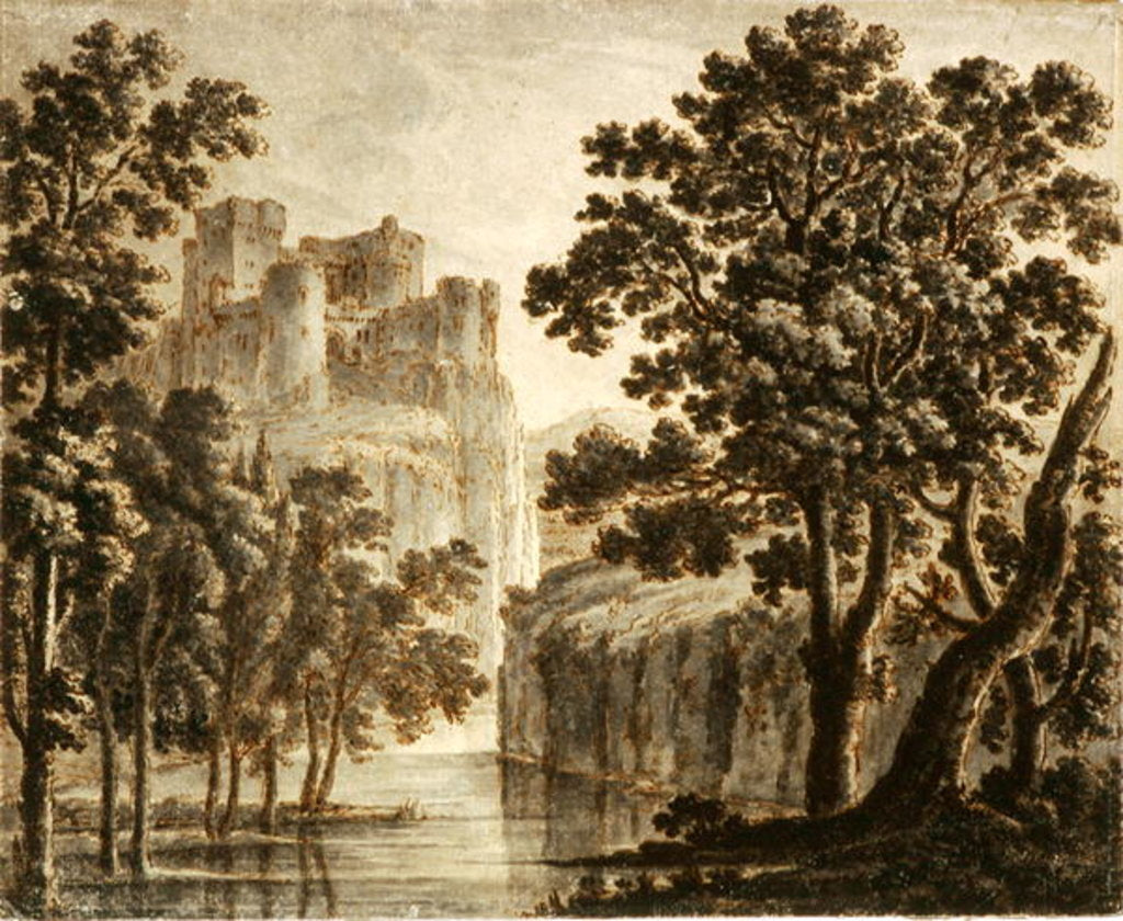 Detail of Castle in a Classical Landscape by Robert Adam