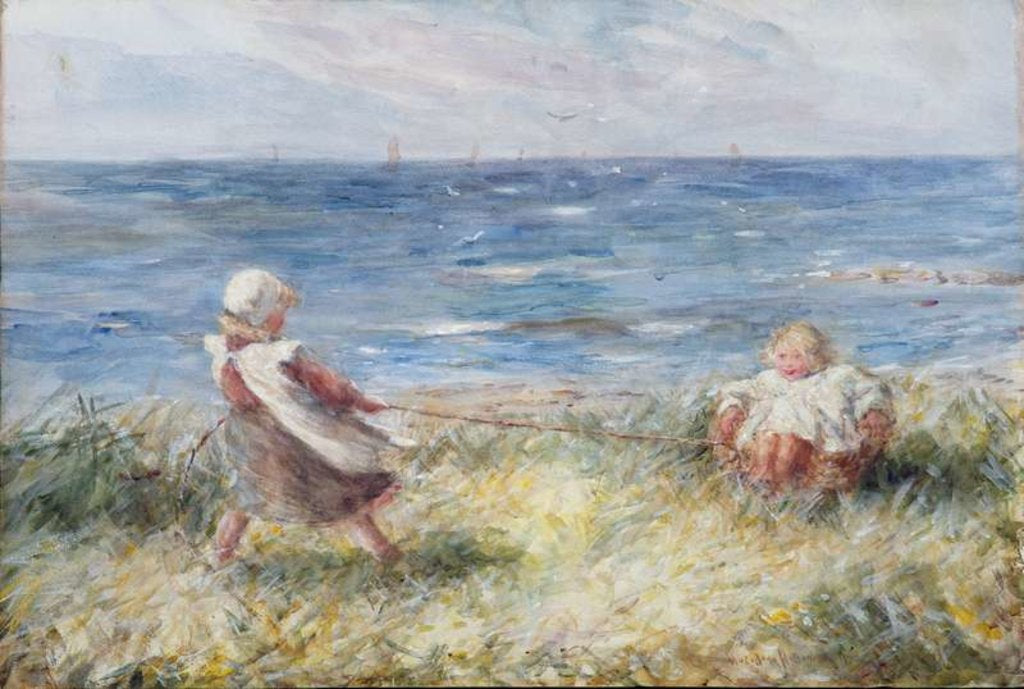 Detail of Playing by the Shore by Robert Gemmell Hutchison