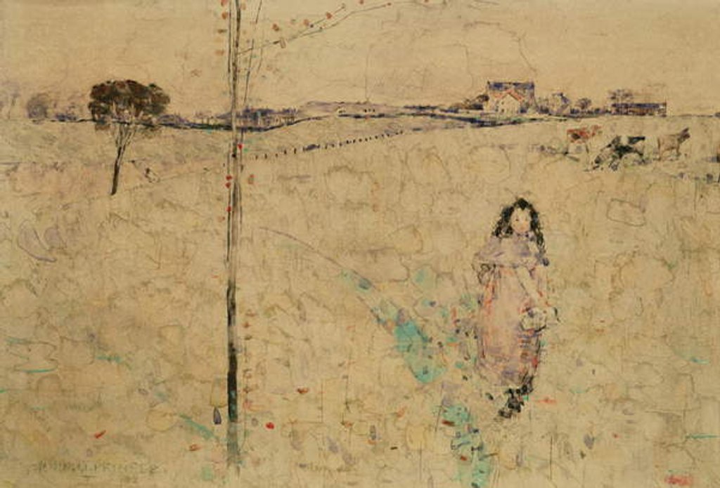 Detail of Girl in a Meadow, 1892 by John Quinton Pringle