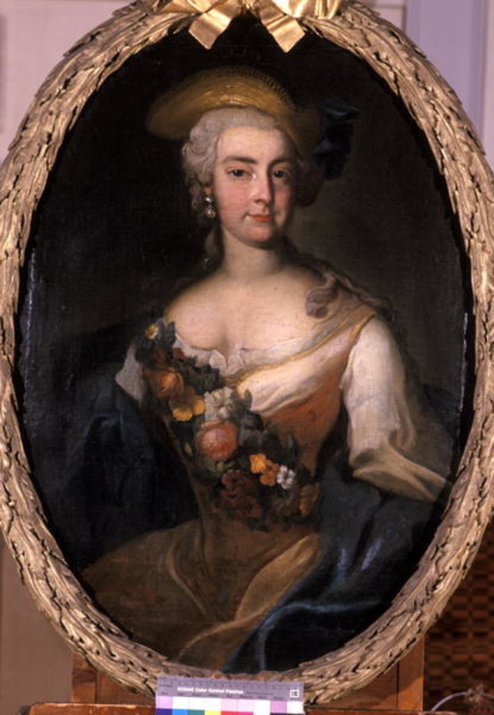 Detail of Portrait of Marie, Princess of Hessen, c.1750 by German School