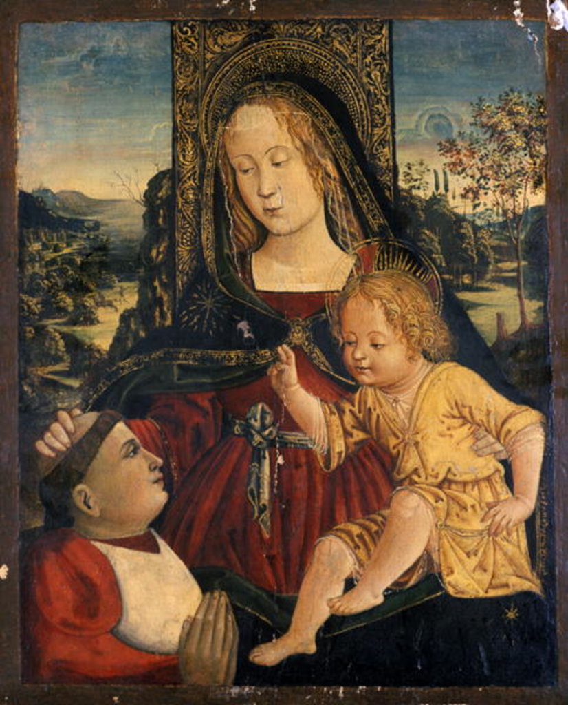 Detail of Madonna and Child with a Cardinal as a benefactor, c.1500 by Bernardino di Betto Pinturicchio